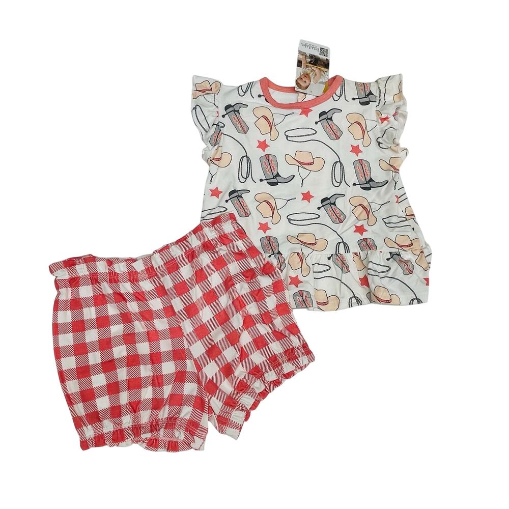 NWT Tesa Babe 4T Yeehaw Pink Top & Bloomer Set